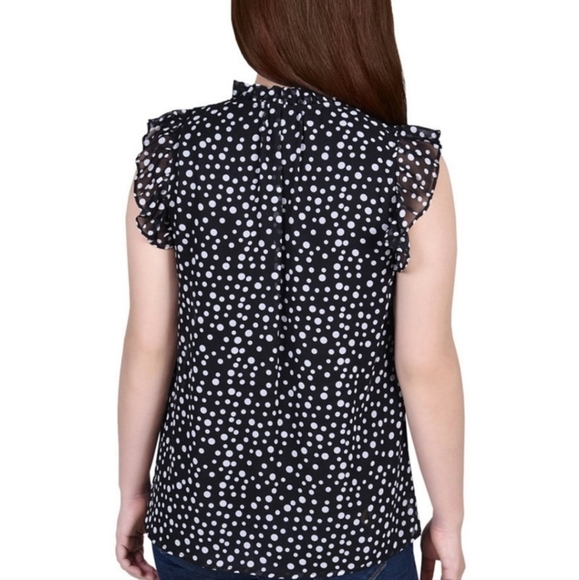 Notations Black and White Polka-dot Shirt Size XXL - Picture 2 of 5
